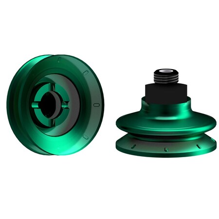 Fipa Bellows vacuum cup diam. 53 mm, Monoflex  green 50 Degrees, fitting G1/4-male 22.053.260.22